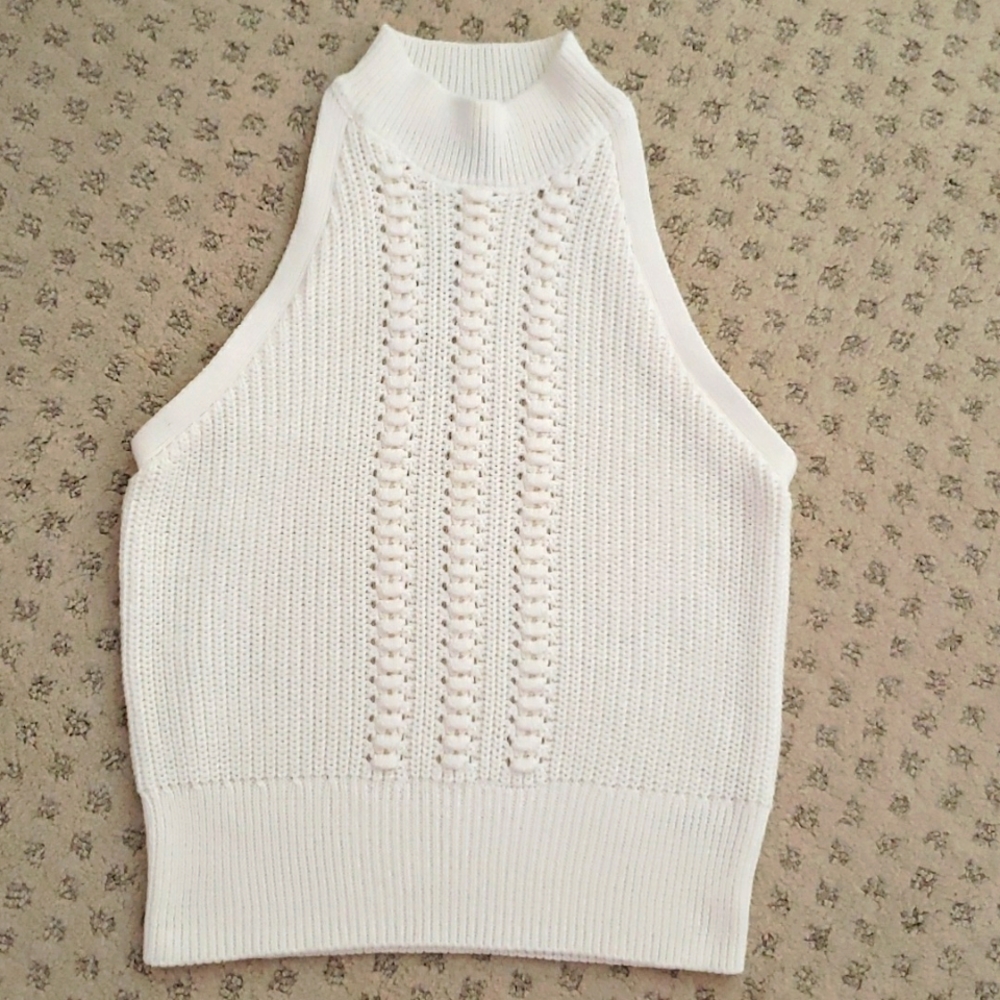 The Limited white knit sleeveless top